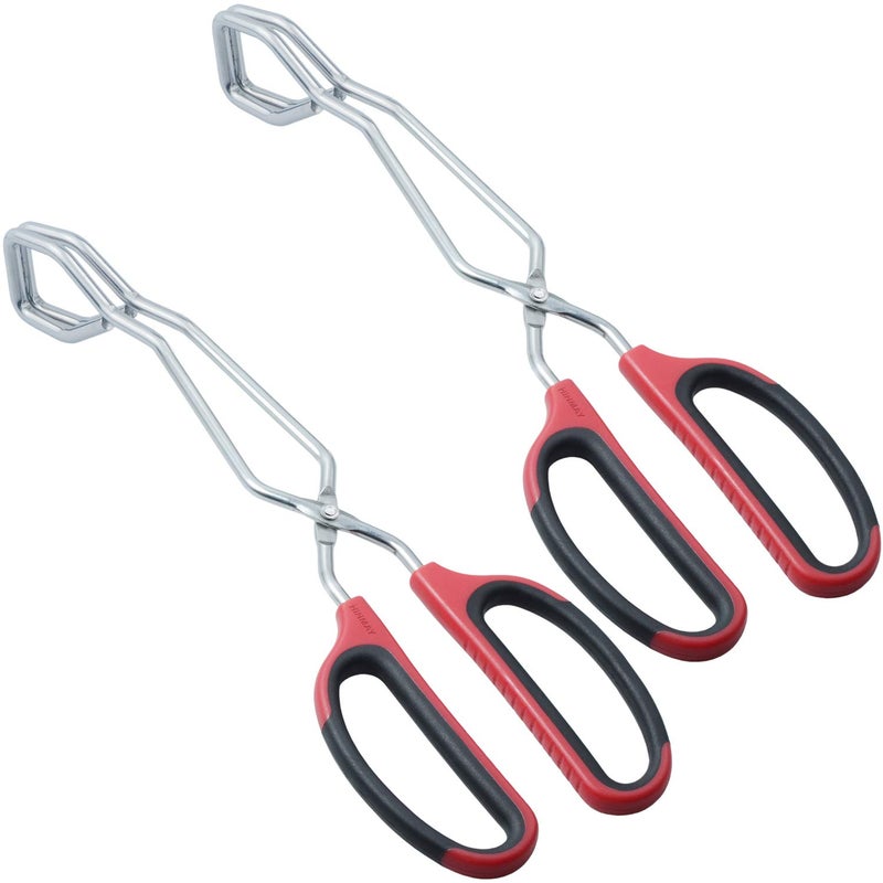 HINMAY Stainless Steel Scissor Tongs 11-Inch Heavy Duty Grilling Tongs, Set of 2 - Image 1